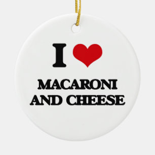 Ornamento De Cerâmica Eu amo o macarrão e o queijo