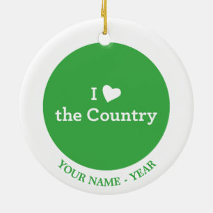 Ornamento De Cerâmica Eu amo o país