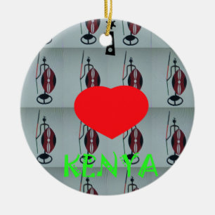 Ornamento De Cerâmica Eu amo o Quênia