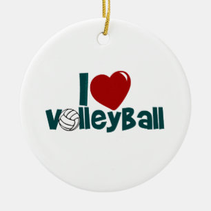 Ornamento De Cerâmica Eu amo o voleibol