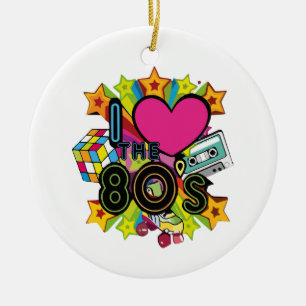Ornamento De Cerâmica eu amo os anos 80