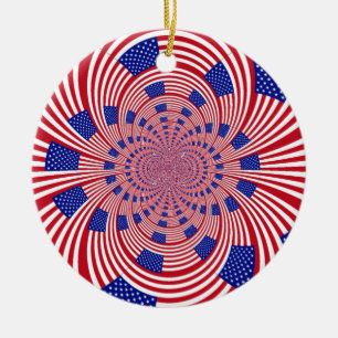Ornamento De Cerâmica Eu Amo Os Estados Unidos