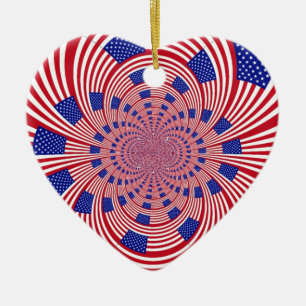 Ornamento De Cerâmica Eu Amo Os Estados Unidos