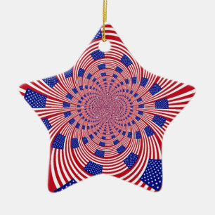 Ornamento De Cerâmica Eu Amo Os Estados Unidos