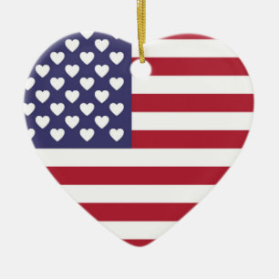 ORNAMENTO DE CERÂMICA EU AMO OS ESTADOS UNIDOS DA AMÉRICA