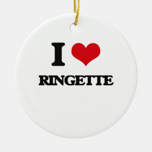 Ornamento De Cerâmica Eu amo Ringette