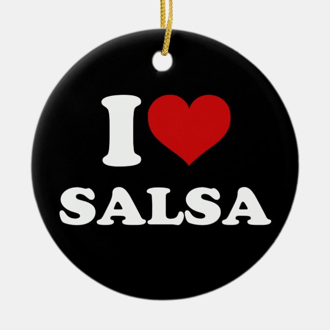 Ornamento De Cerâmica Eu Amo Salsa (Frente)