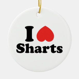 Ornamento De Cerâmica Eu Amo Sharts