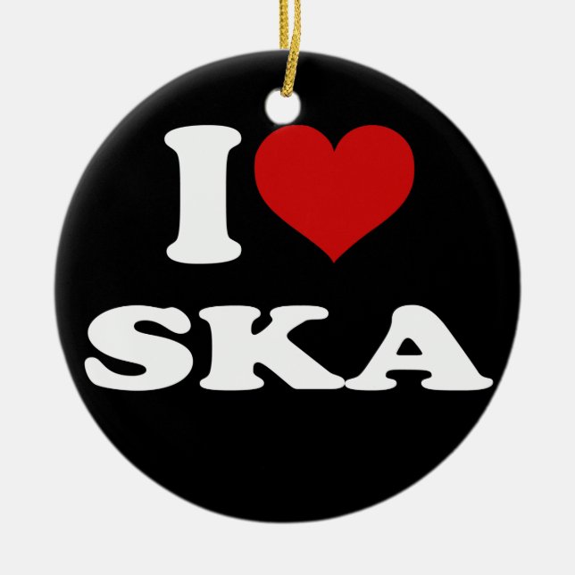 Ornamento De Cerâmica Eu Amo Ska (Frente)
