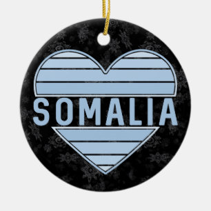 Ornamento De Cerâmica Eu Amo Somália, Coração Somali