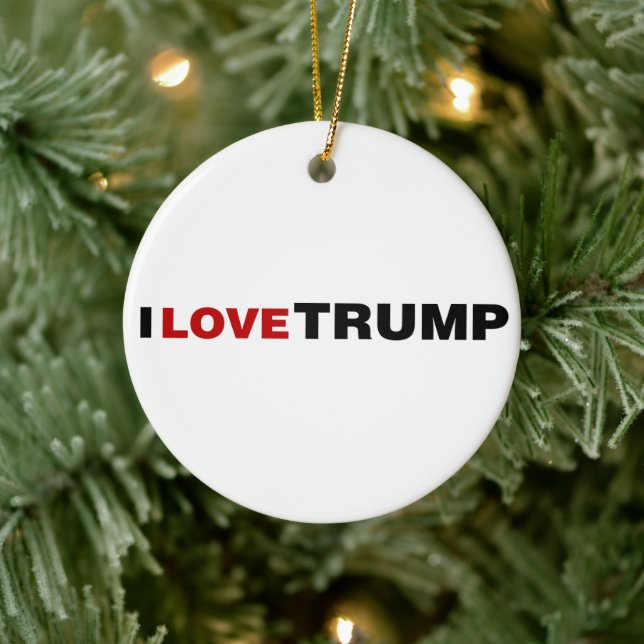 Ornamento De Cerâmica Eu Amo Trump (Árvore)