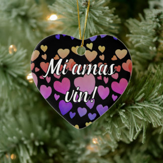 Ornamento De Cerâmica Eu amo você! (Personalizável)