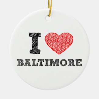 Ornamento De Cerâmica Eu-Amor-Baltimore