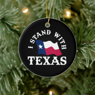 Ornamento De Cerâmica Eu Apoio o Texas