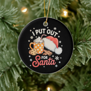 Ornamento De Cerâmica Eu Coloco Biscoitos Para O Papai Noel Cacau Quente