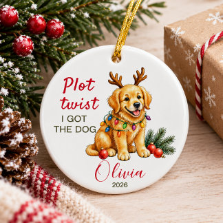 Ornamento De Cerâmica Eu consegui o Natal engraçado personalizado do div