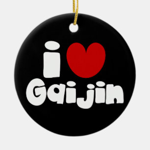 Ornamento De Cerâmica Eu coração Gaijin