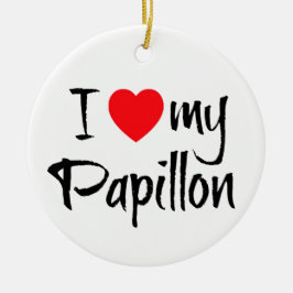 Ornamento De Cerâmica Eu Corto O Meu Cão De Papillon