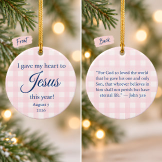 Ornamento De Cerâmica Eu Dei Meu Coração a Jesus Natal