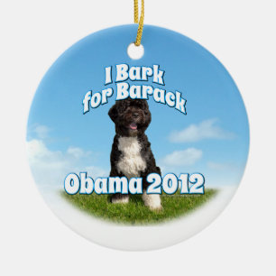 Ornamento De Cerâmica Eu descasco para Barack, BO o primeiro cão Obama