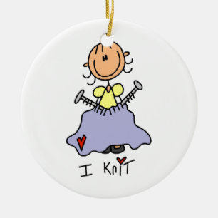 Ornamento De Cerâmica Eu faço malha