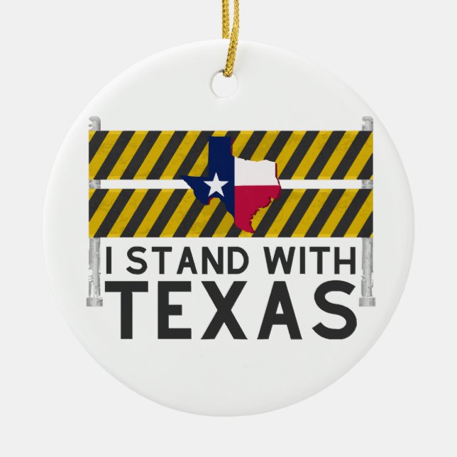 Ornamento De Cerâmica Eu Fico Com O Texas (Frente)