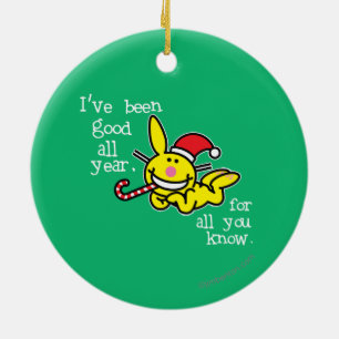 Ornamento De Cerâmica Eu fui bom todo o ano