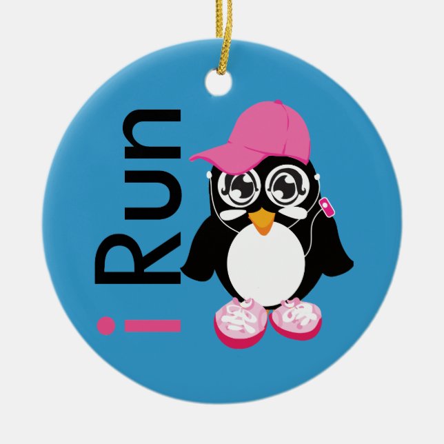 Ornamento De Cerâmica eu funciono o pinguim (Frente)
