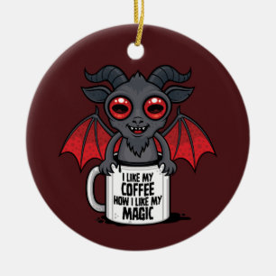 Ornamento De Cerâmica Eu Gosto do Meu Café Como Eu Gosto da Minha Magia