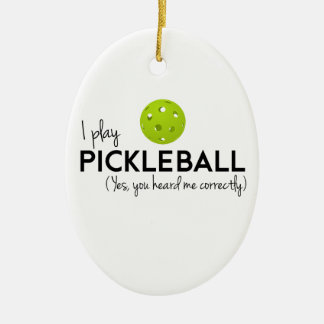 Ornamento De Cerâmica Eu jogo Pickleball