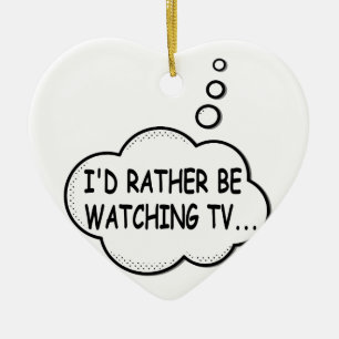 Ornamento De Cerâmica Eu Preferencialmente De Assistir À TV