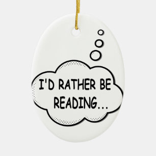 Ornamento De Cerâmica Eu Preferencialmente Lendo