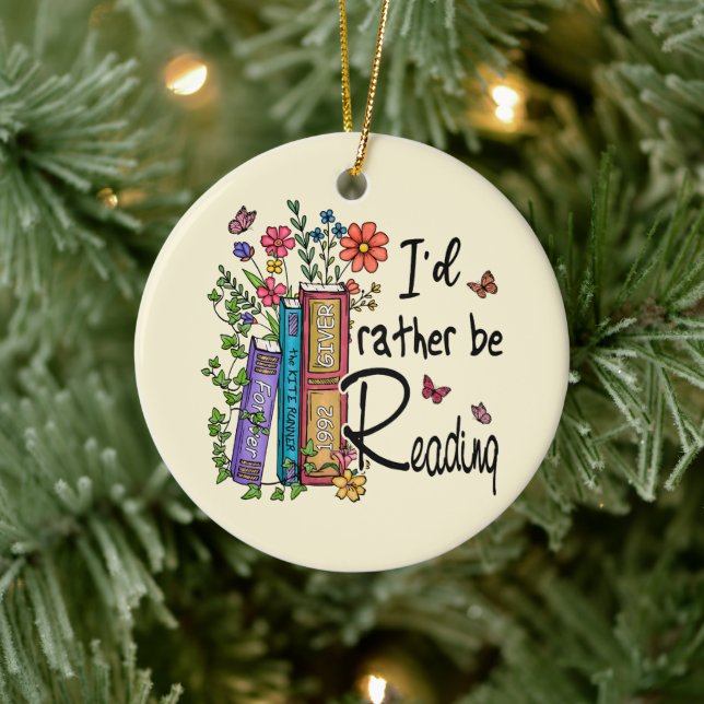 Ornamento De Cerâmica Eu Preferencialmente Lendo (Árvore)
