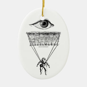 Ornamento De Cerâmica Eu salto de pára-quedas