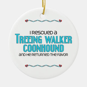 Ornamento De Cerâmica Eu salvei um Coonhound do caminhante de Treeing (o