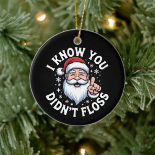 Ornamento De Cerâmica Eu Sei Que Você Não Usou Fio Dental Natal Dentista