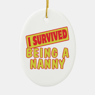 ORNAMENTO DE CERÂMICA EU SOBREVIVI SER UM NANNY