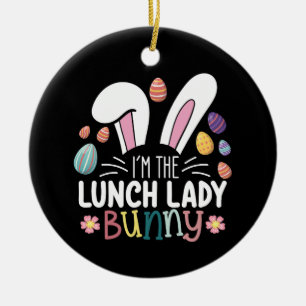 Ornamento De Cerâmica Eu Sou A Cozinheira Da Merenda Bunny Páscoa Combin
