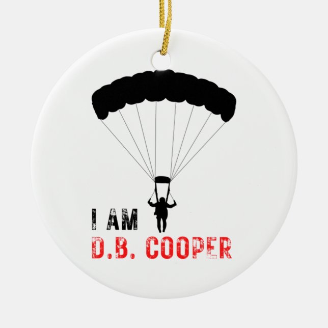 Ornamento De Cerâmica Eu sou D.B. Cooper (Frente)