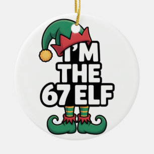 Ornamento De Cerâmica Eu Sou O Elfo 67 Seis Sete Elfo Meme Natal
