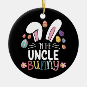 Ornamento De Cerâmica Eu Sou O Tio Bunny Páscoa Roupas De Família