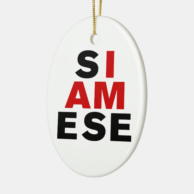 ORNAMENTO DE CERÂMICA EU SOU SIAMESE (Esquerda)