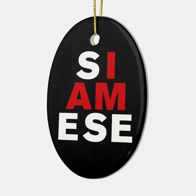 ORNAMENTO DE CERÂMICA EU SOU SIAMESE (Esquerda)