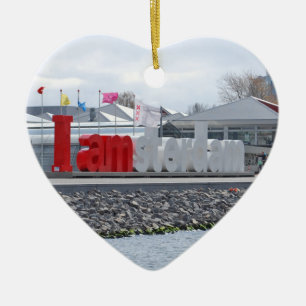 Ornamento De Cerâmica Eu sou sinal de Amsterdão, Países Baixos