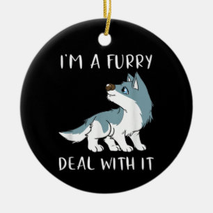 Ornamento De Cerâmica Eu Sou Um Furry, Lide com Isso Blusa Fofa de Fando