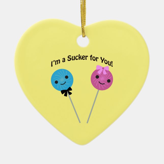 Ornamento De Cerâmica Eu sou um otário para você! (Frente)