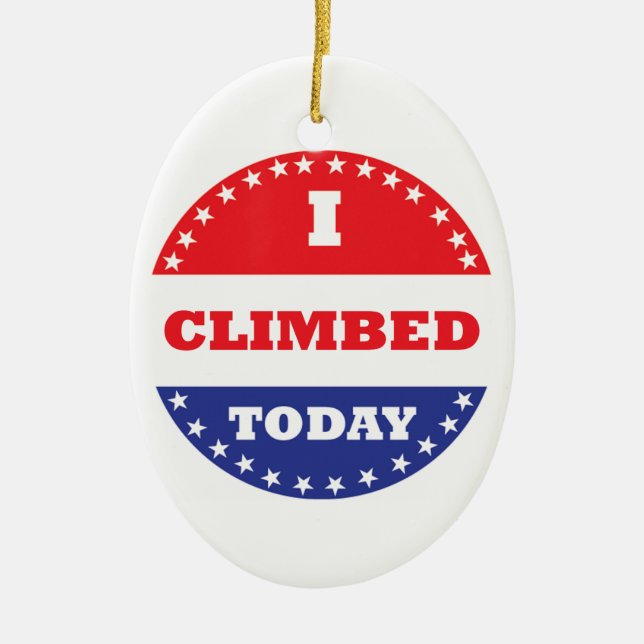 Ornamento De Cerâmica Eu Subi Hoje (Frente)