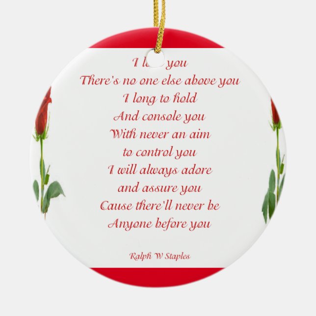 Ornamento De Cerâmica Eu te amo (Frente)