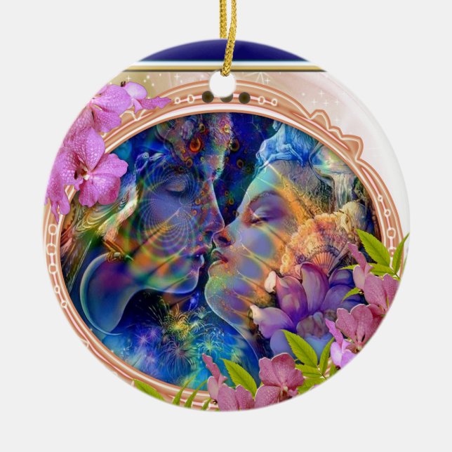 Ornamento De Cerâmica Eu te amo (Frente)