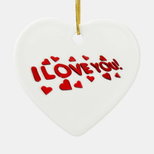 ORNAMENTO DE CERÂMICA **EU TE AMO **